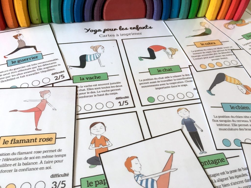 Yoga pour les enfants cartes à télécharger gratuitement