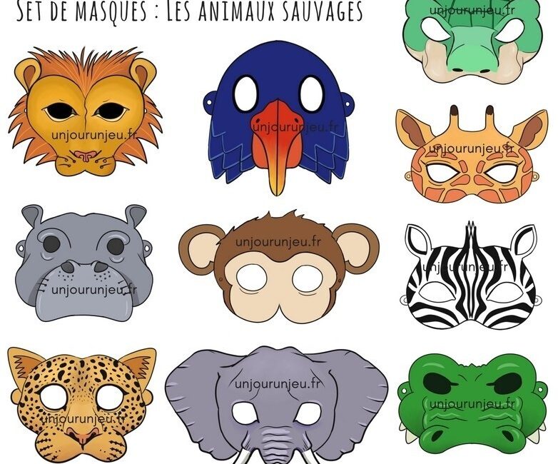 10 Masques D Animaux Sauvages A Imprimer Pour Animer Une Fete D Enfants