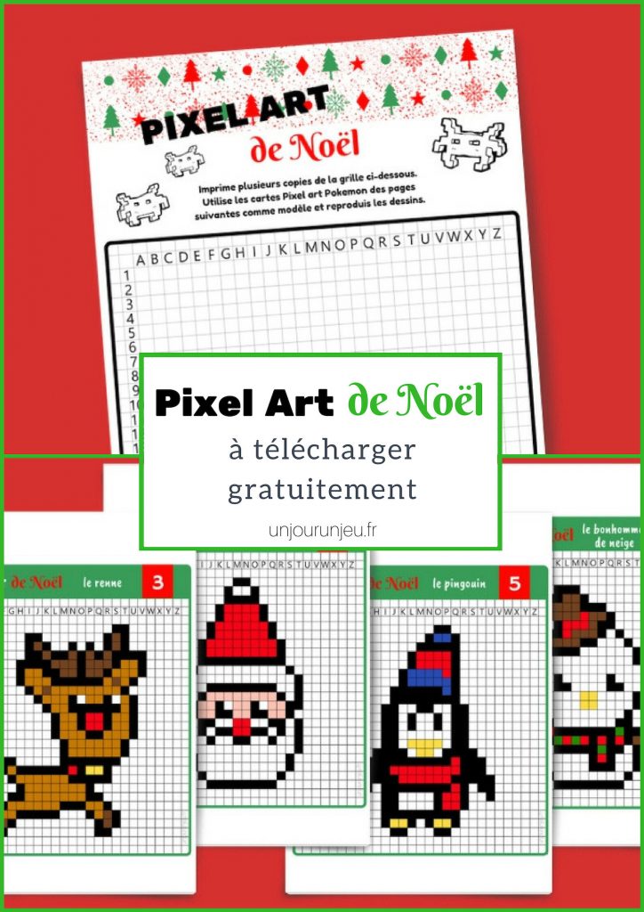 Pixel Art de Noël : 12 modèles à imprimer - Un jour un jeu