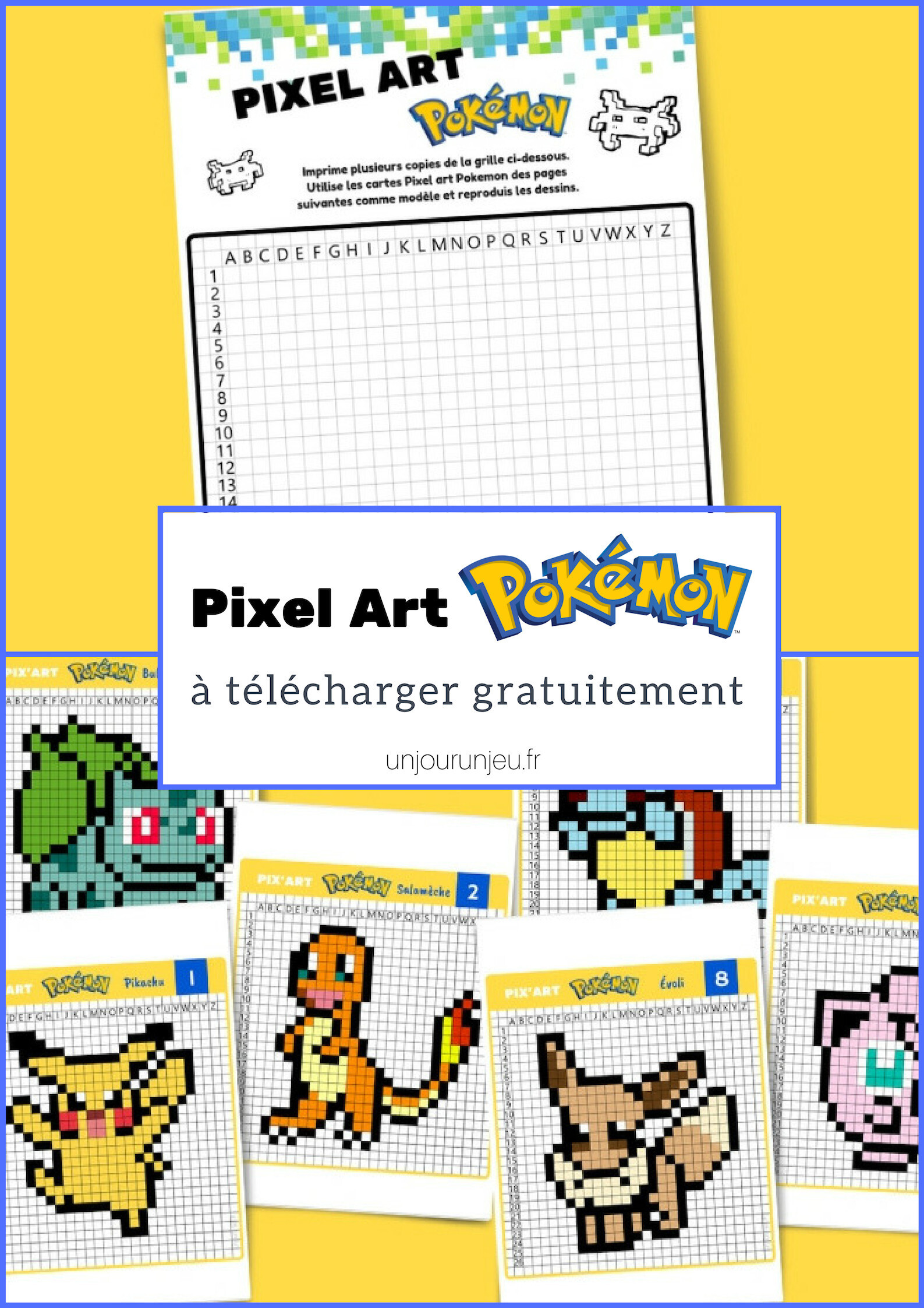 Pixel Art Pokemon Pikachu Salameche Bulbizarre Etc A Imprimer