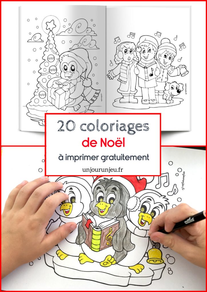 Coloriages de Noël à imprimer gratuitement  Un jour un jeu