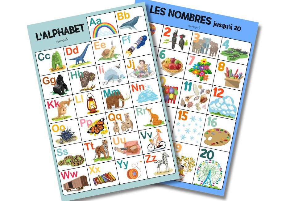 Mes affiches éducatives : l'alphabet et les nombres jusqu'à 20