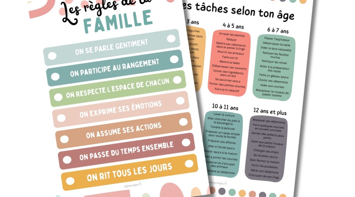 Règles de la famille et tâches selon ton âge