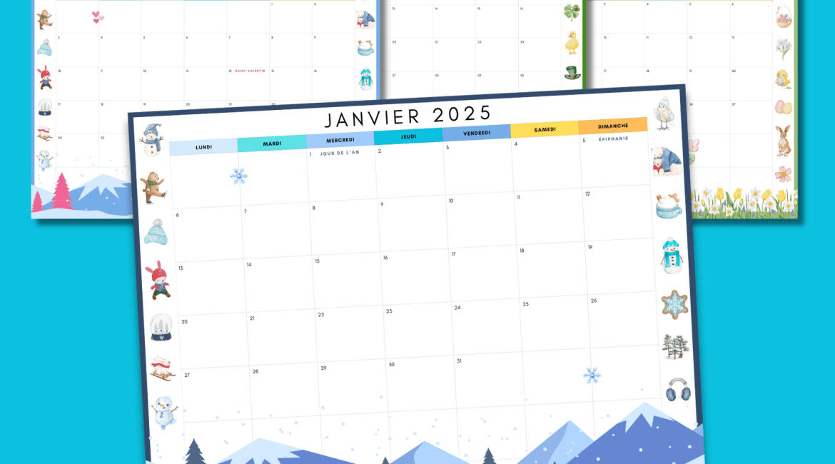 Calendrier mois par mois